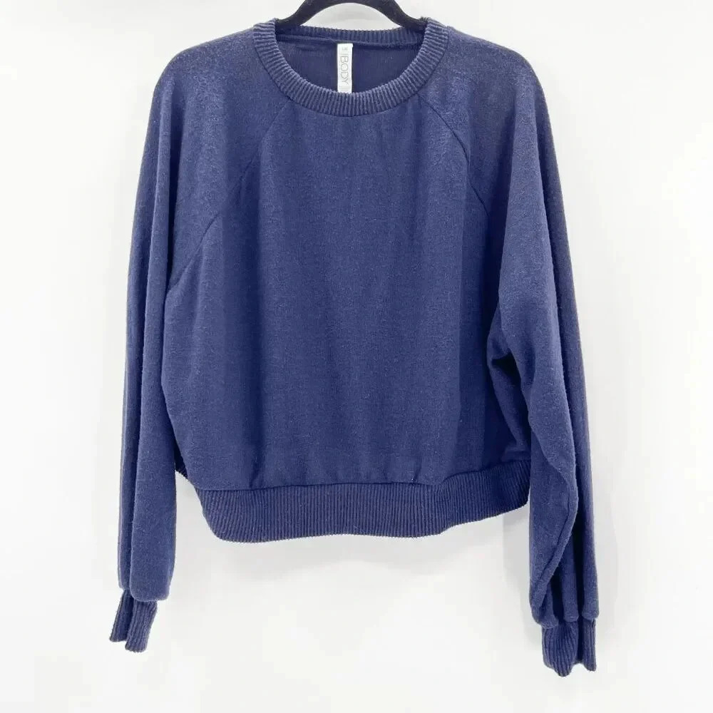 Cotton On Womens Sweater Size L Black Raglan Ribbed Trim Crew Neck‎ Pullover
